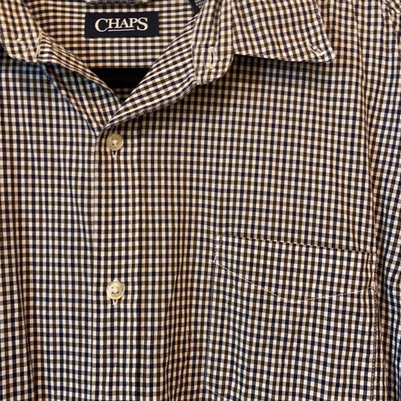 Brown, Black and White Plaid Button Down Long Sleeve - Picture 2 of 3
